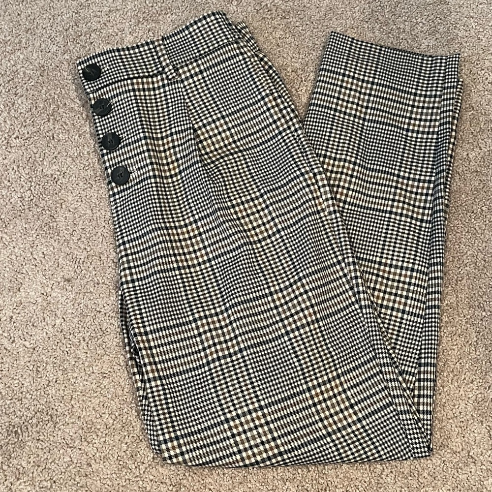 Zara trf collection plaid trousers womens sz small